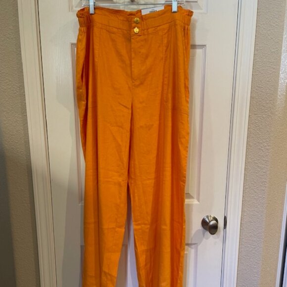 NWT - INC Wide leg orange linen pants - size XL - Picture 1 of 4